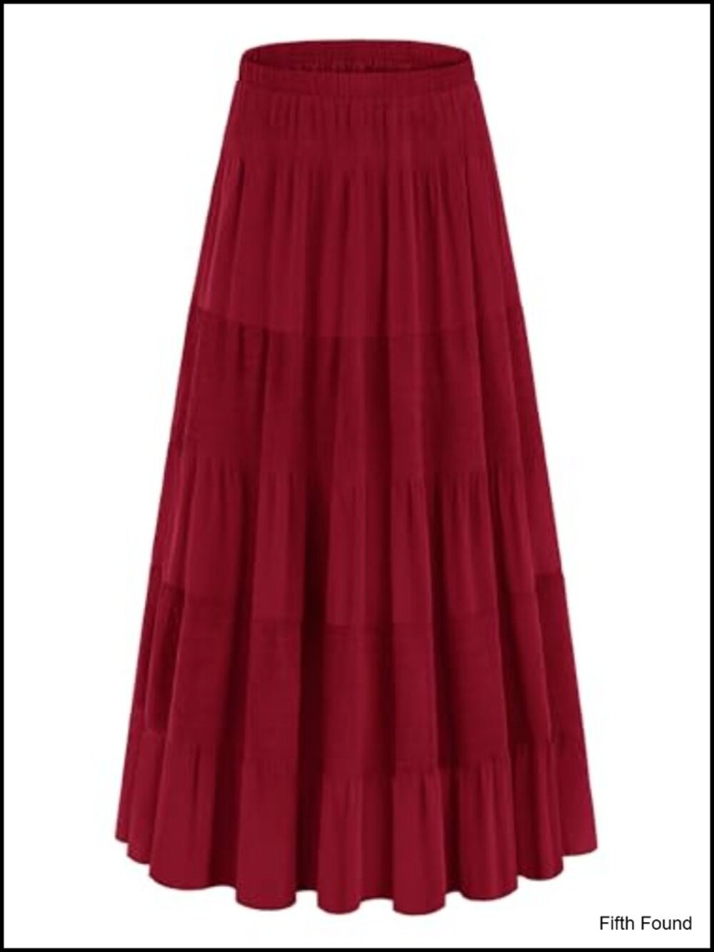 Chiffon Maxi Skirt A-Line Tiered High Rise Elastic Waist Boho Fall